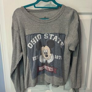 Ohio state waffle long sleeve with Mickey Mouse tshirt square sewn on!!